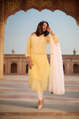 Soft Yellow Kurta-Dupatta.