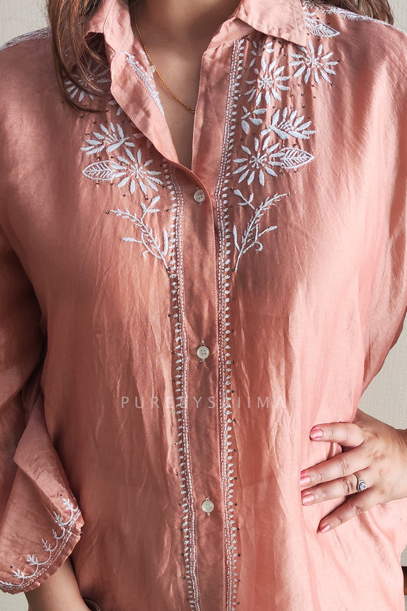 Copper Luxe Chanderi-Silk