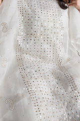 White Rose Organza- Silk