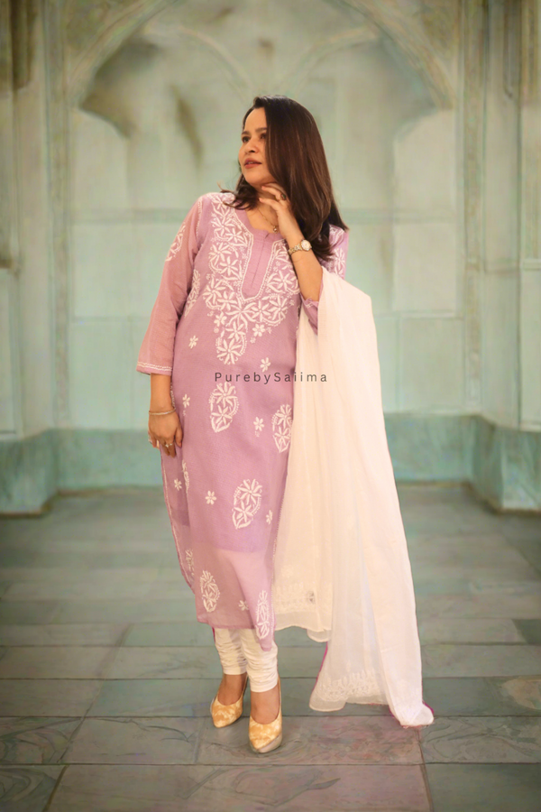 Lavender Kurta-Dupatta.