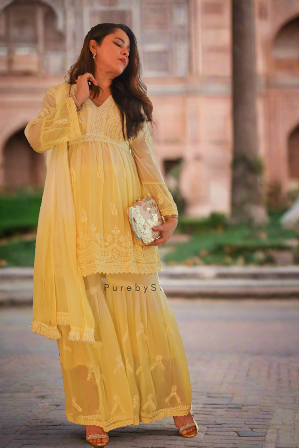 Sunflower Gharara Set.