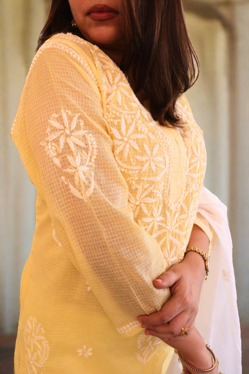 Soft Yellow Kurta-Dupatta.