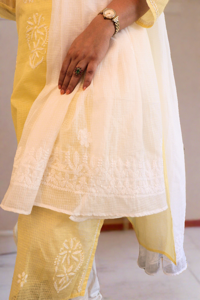 Soft Yellow Kurta-Dupatta.