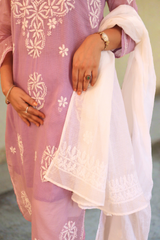 Lavender Kurta-Dupatta.