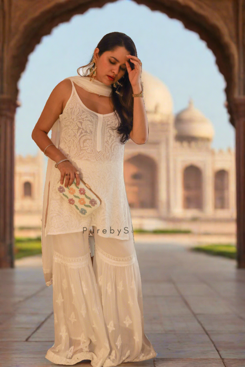 Ivory Gharara Set