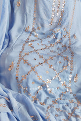 Aqua- Blue Gorgette Silk