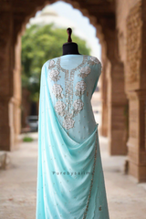 Firoza-Gold Gorgette- Silk