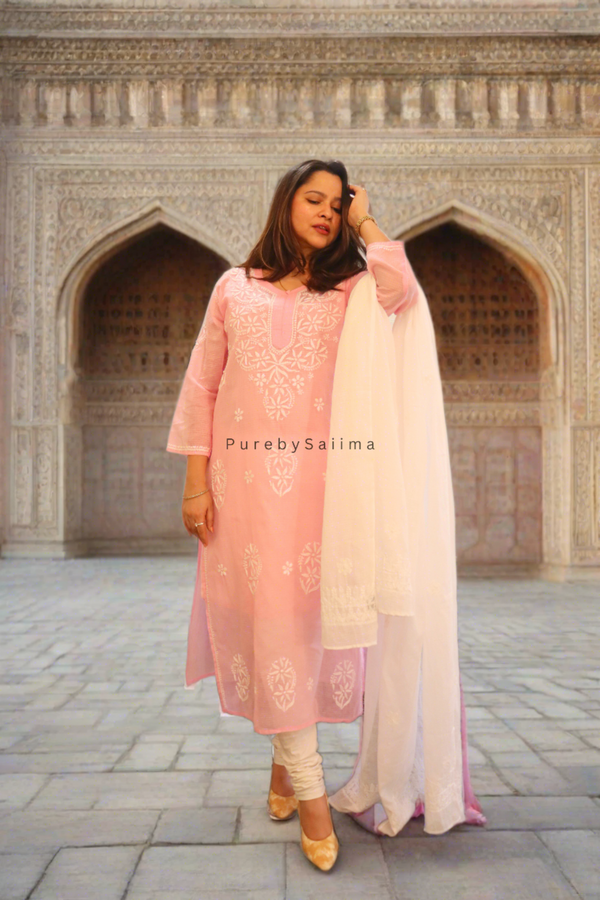 Soft Pink Kurta-Dupatta.