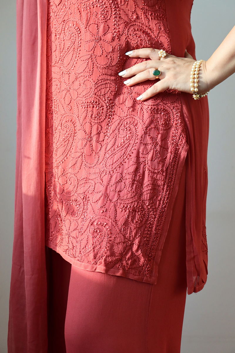 Raspberry Red Sharara Set